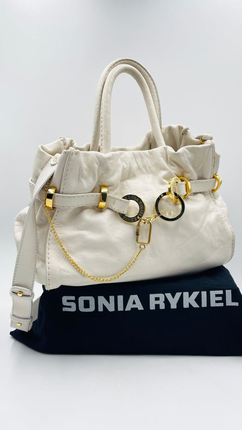 Borsa in pelle bianca