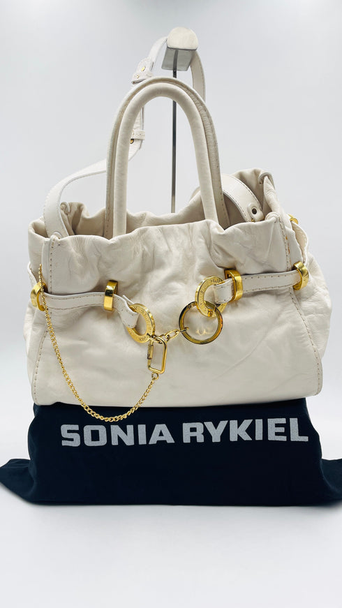 Borsa in pelle bianca