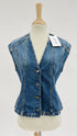 Gilet in denim con cartellino