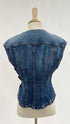 Gilet in denim con cartellino