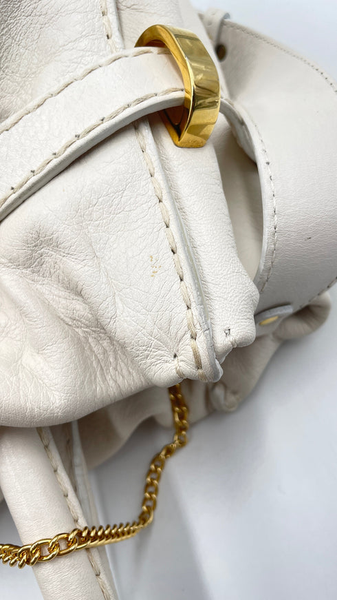 Borsa in pelle bianca