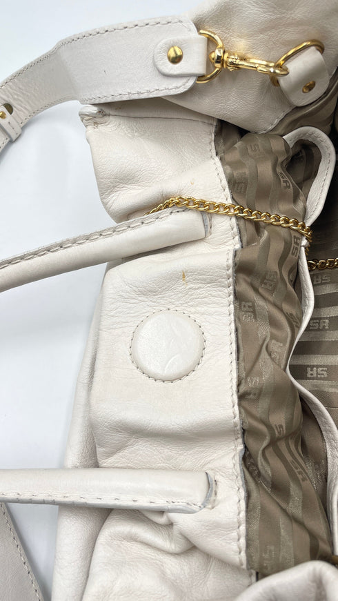 Borsa in pelle bianca