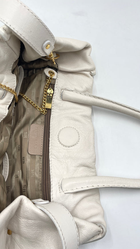 Borsa in pelle bianca