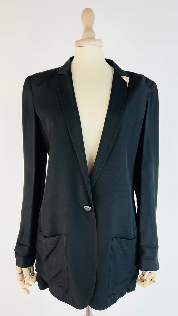 Blazer in raso nero