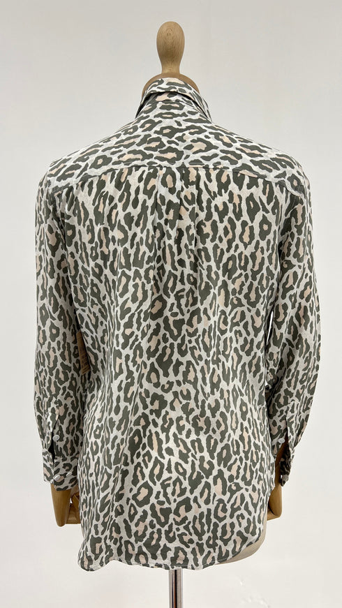 Camicia animalier in seta