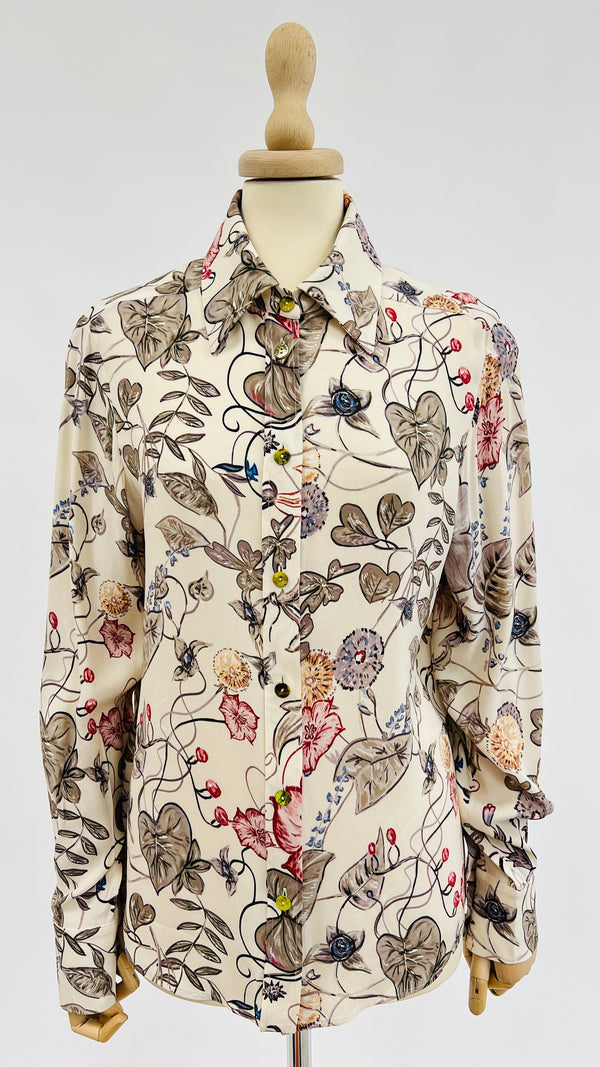 Camicia in seta a fiori