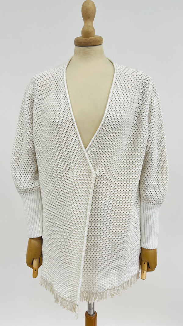 Cardigan maglia sfrangiata