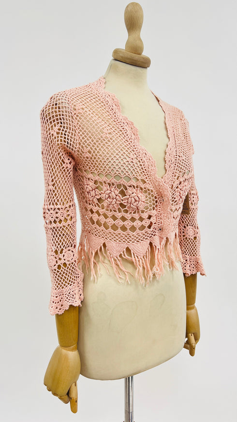 Cardigan crochet cropped