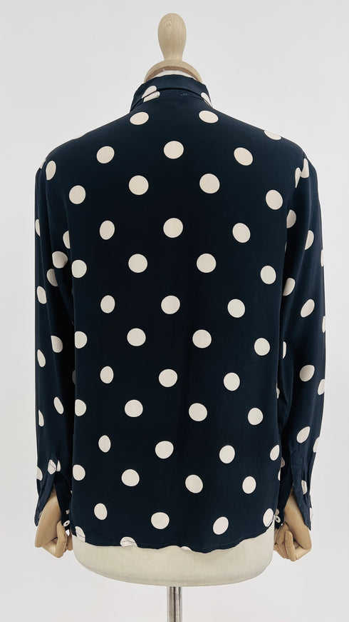 Camicia blu a pois