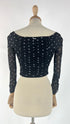 Cropped top arricciato a pois