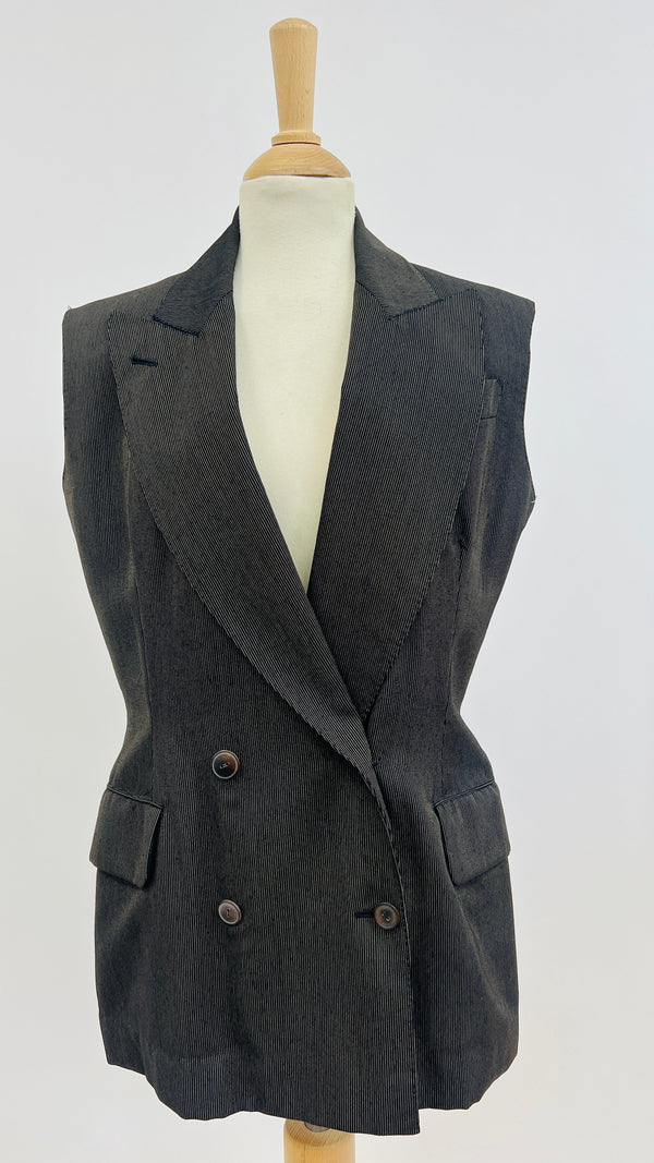 Blazer gessato smanicato
