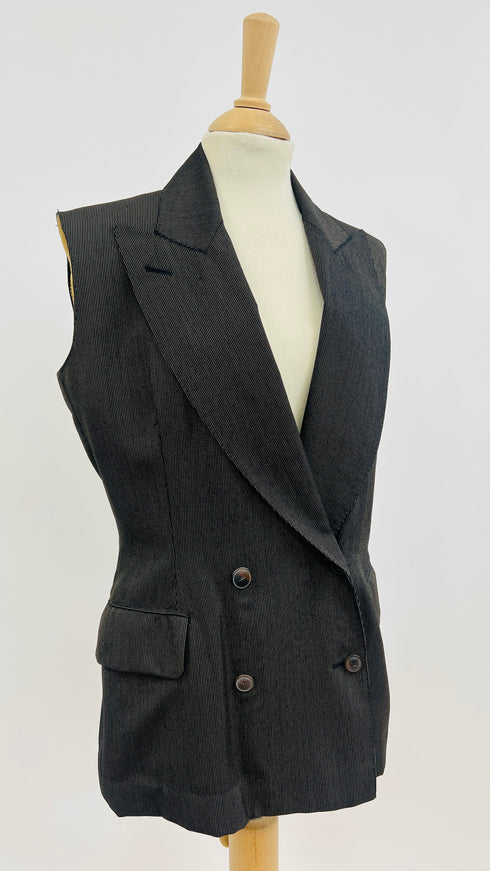 Blazer gessato smanicato