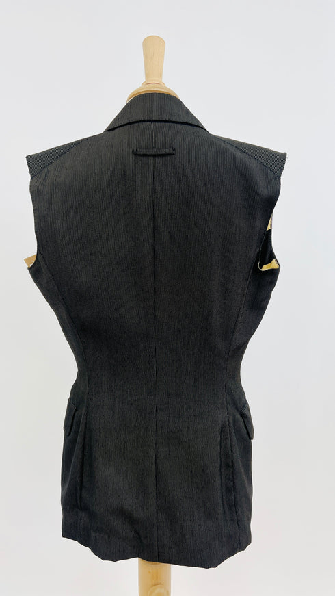 Blazer gessato smanicato