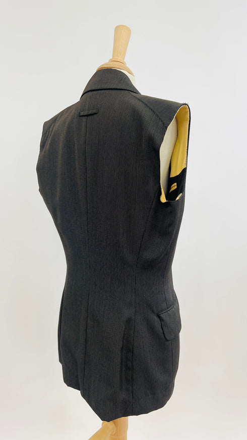 Blazer gessato smanicato