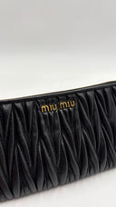 Portafogli in pelle nero Miu Miu