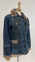 Giacca denim collo pelliccia