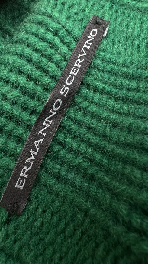 Maglia a coste cashmere verde