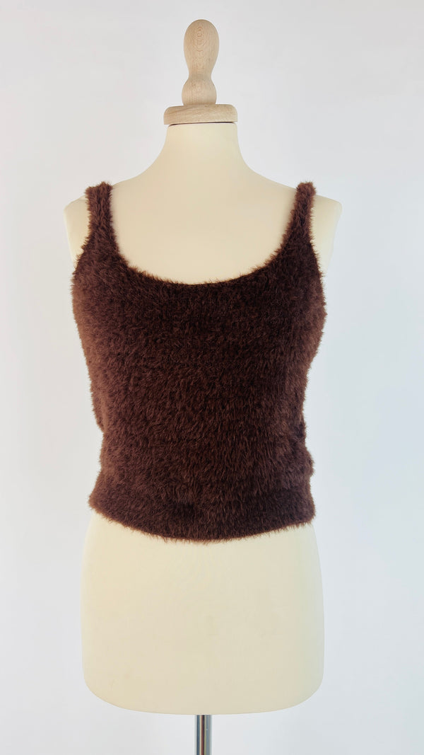 Tank-top in ecopelliccia
