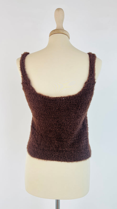 Tank-top in ecopelliccia