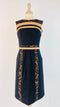 Abito girocollo corto broccato