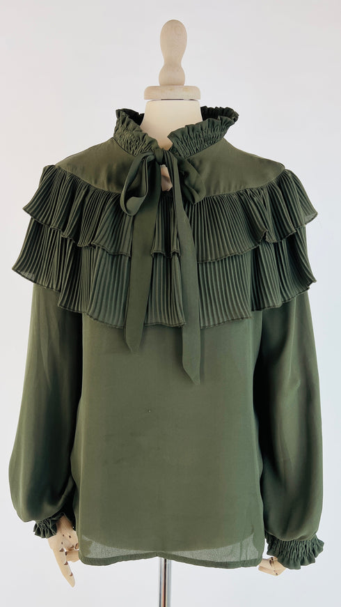 Blusa volant plissettati