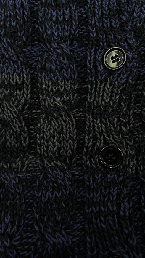 Cardigan in cotone inserto pizzo