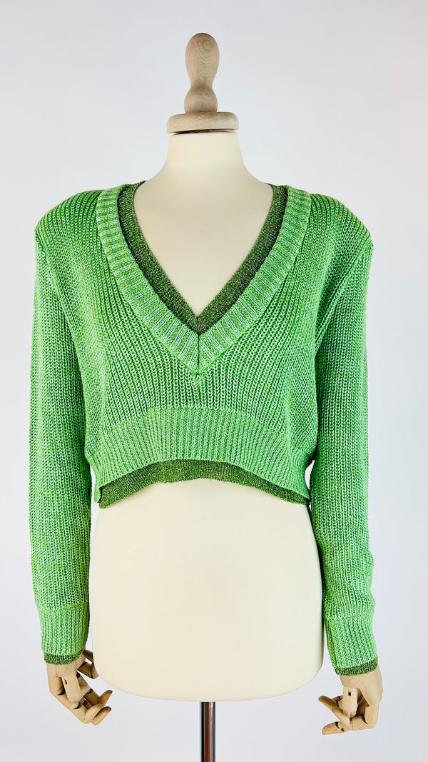 Maglia cropped con lurex