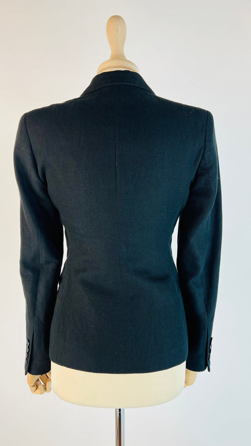 Blazer nero in cotone-lino