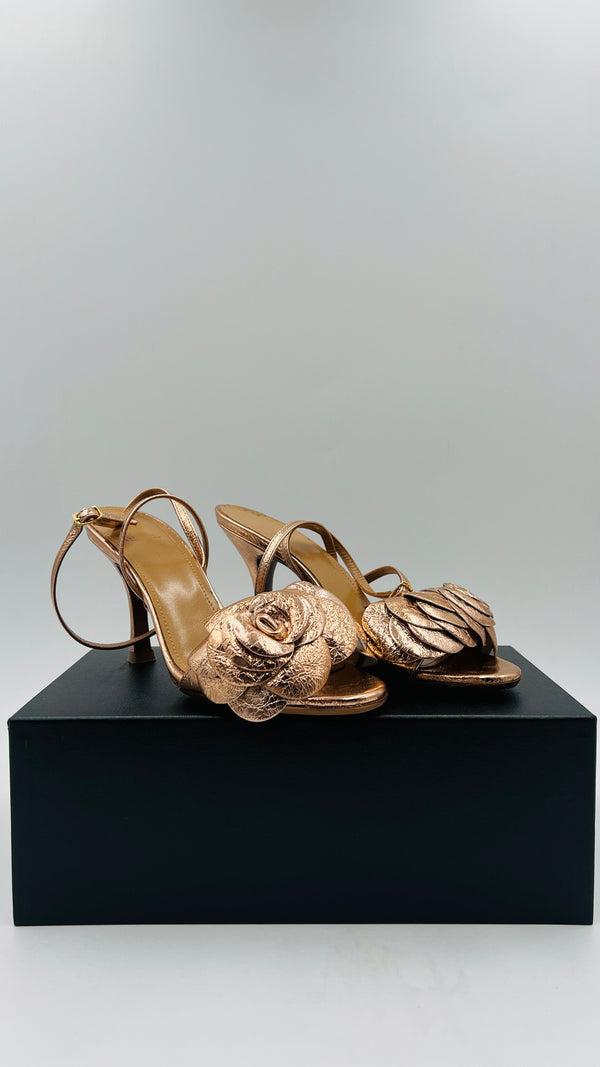 Sandalo in pelle bronzo N.40