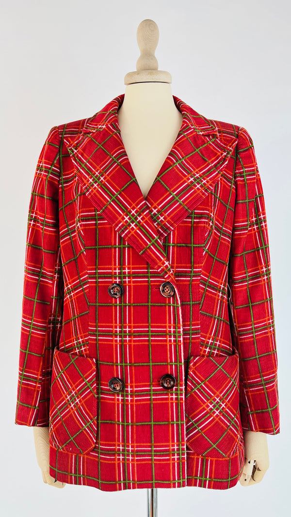 Blazer velluto a coste tartan