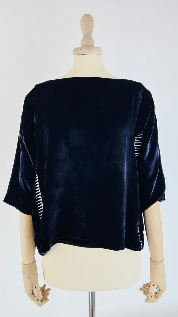 Blusa velluto triangoli argento