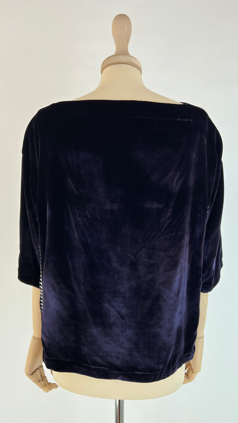 Blusa velluto triangoli argento