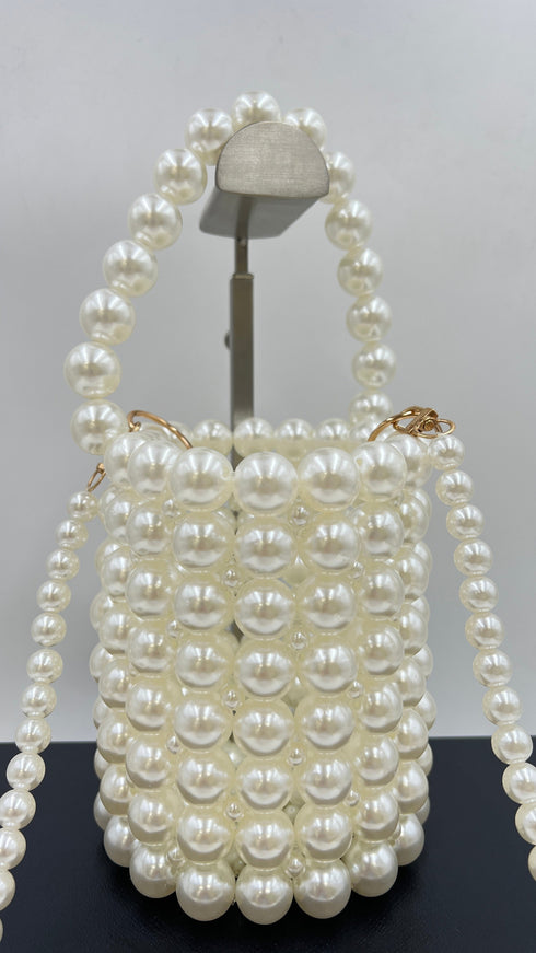 Borsa a secchiello perle