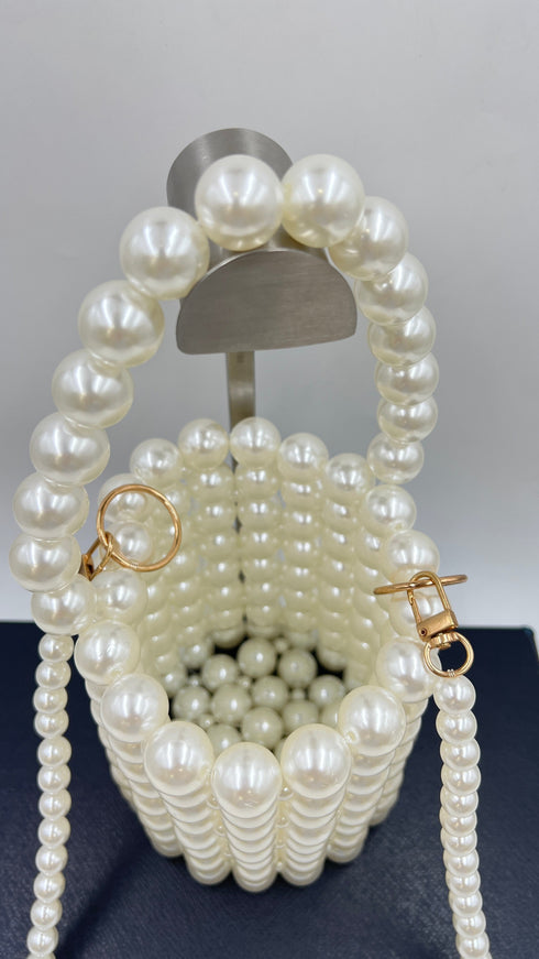 Borsa a secchiello perle
