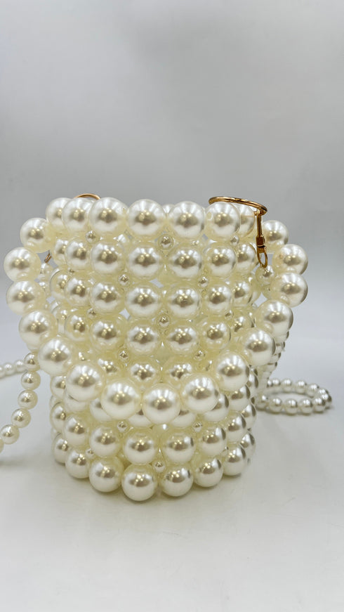 Borsa a secchiello perle