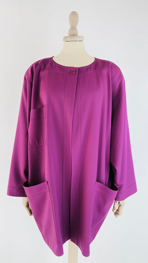 Soprabito in lana magenta