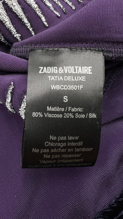 Blusa velluto triangoli argento