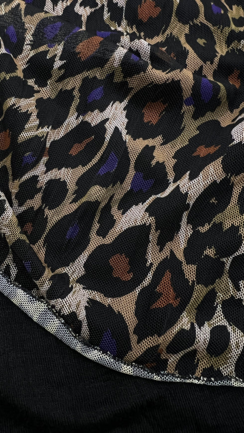 Maglia in mesh animalier