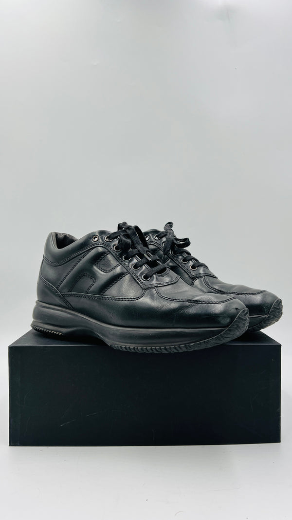 Sneakers in pelle nera