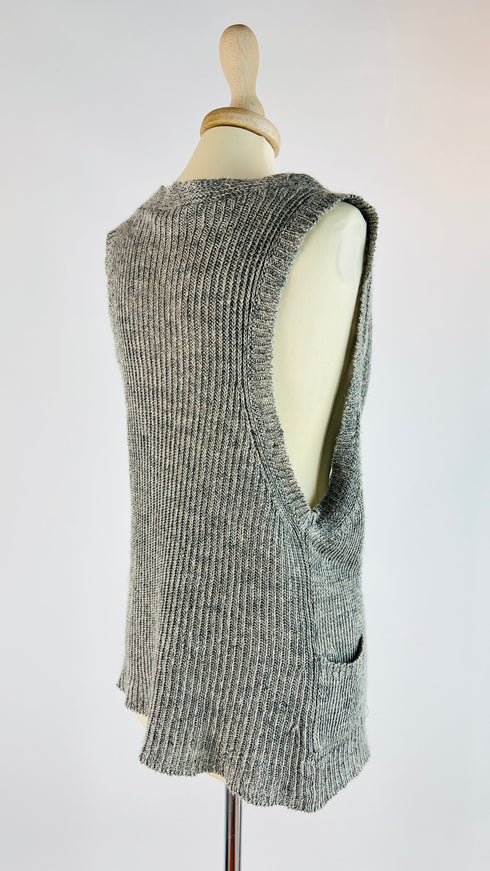 Gilet in maglia scollato