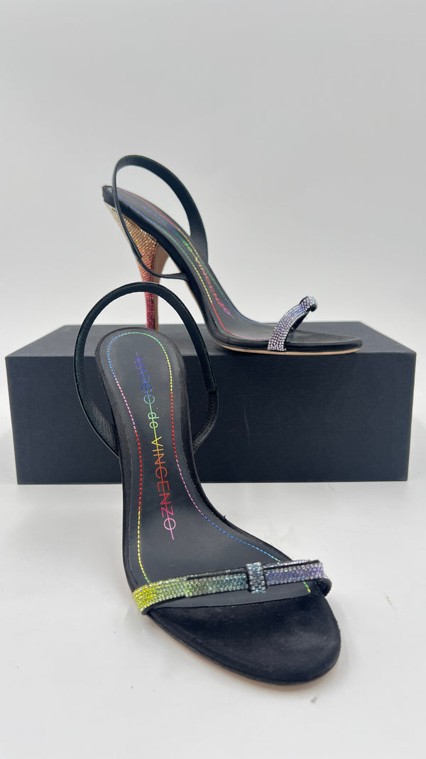 Sandalo strass rainbow N.38