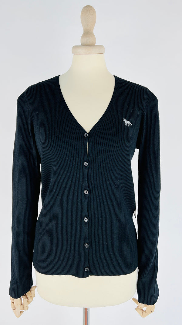 Cardigan nero a coste