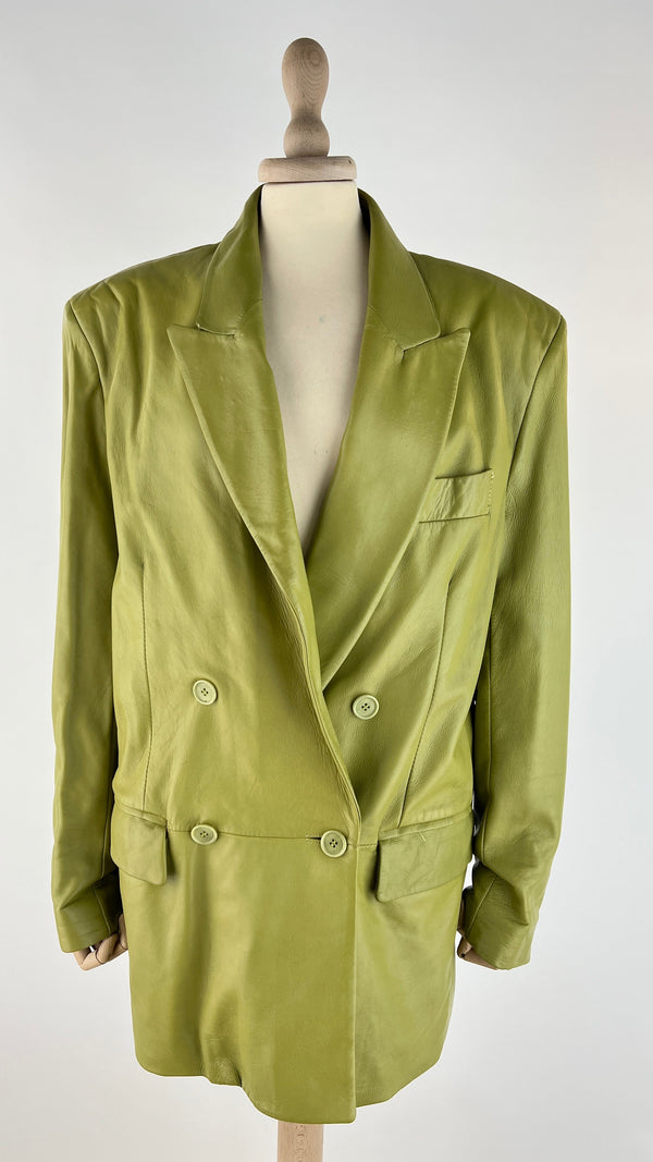 Blazer in pelle doppiopetto