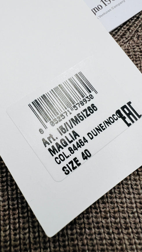 Maglia inserti in tessuto con cartellino