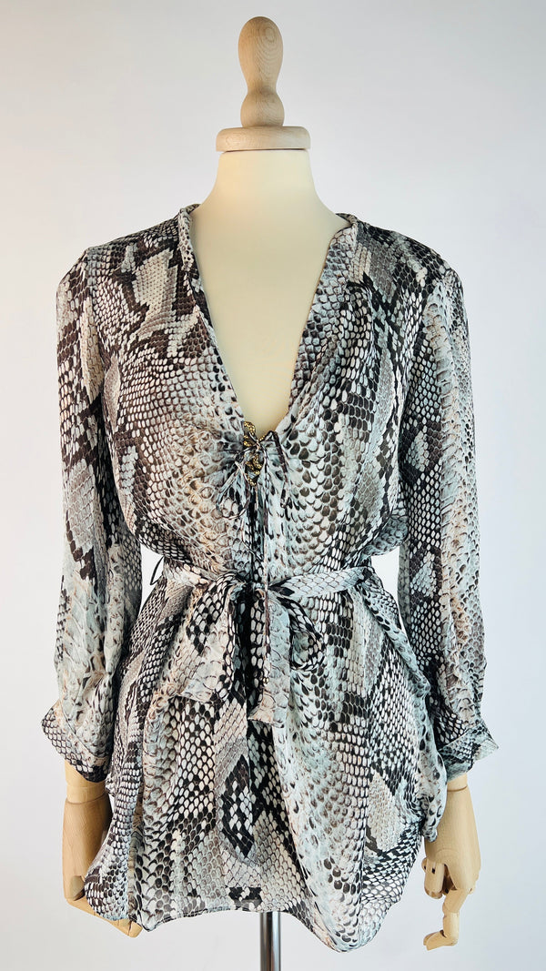 Camicia in seta animalier