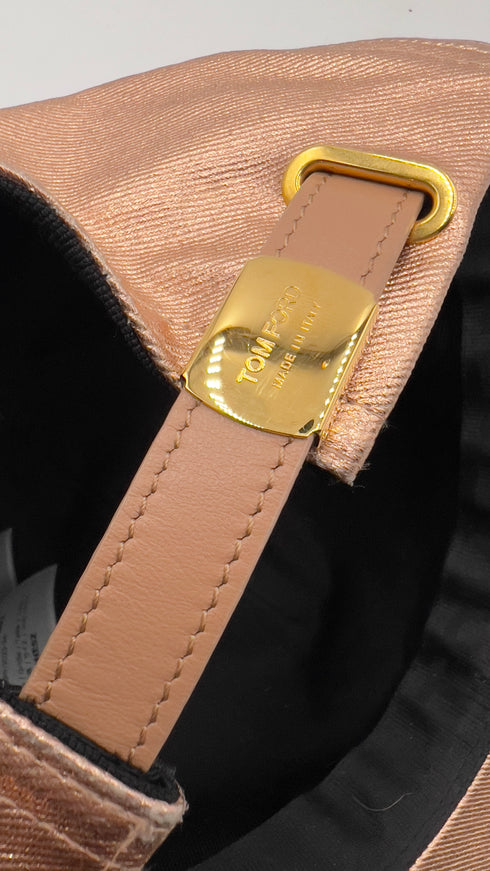 Berretto lamé rose gold