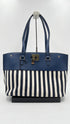 Borsa a righe bianche e blu