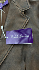 Blazer in pelle marrone Ralph Lauren