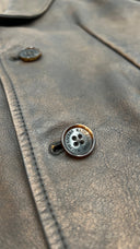 Blazer in pelle marrone Ralph Lauren
