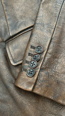 Blazer in pelle marrone Ralph Lauren